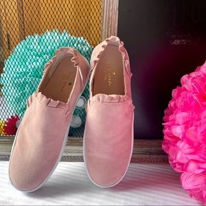 NWOT Kate Spade Lilly Ruffle Suede Sneakers